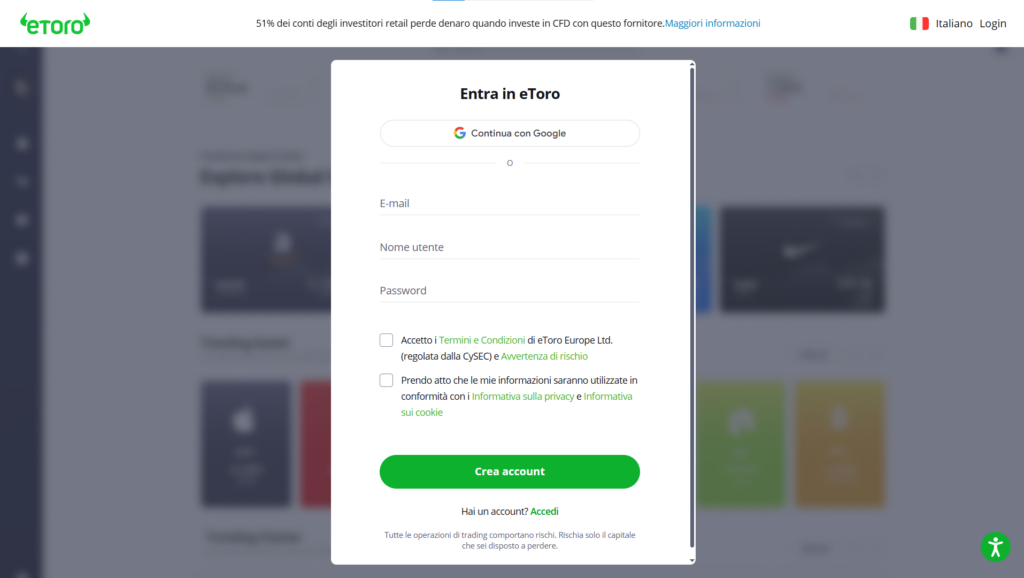 Come Registrarsi su eToro - PiattaformaTrading.IT Come Registrarsi su eToro