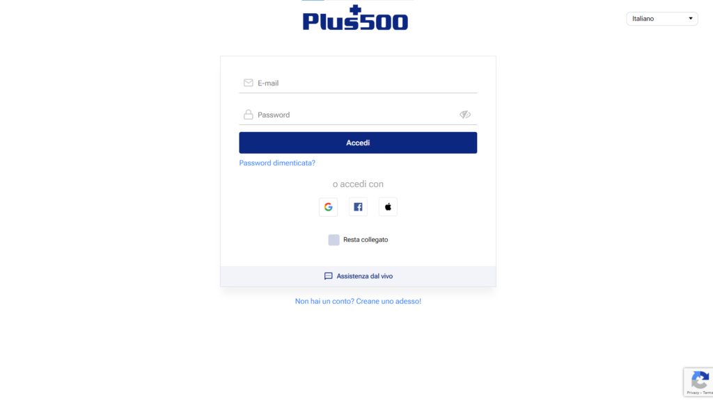 Processo di Login su Plus500 - PiattaformaTrading.IT Processo di Login su Plus500