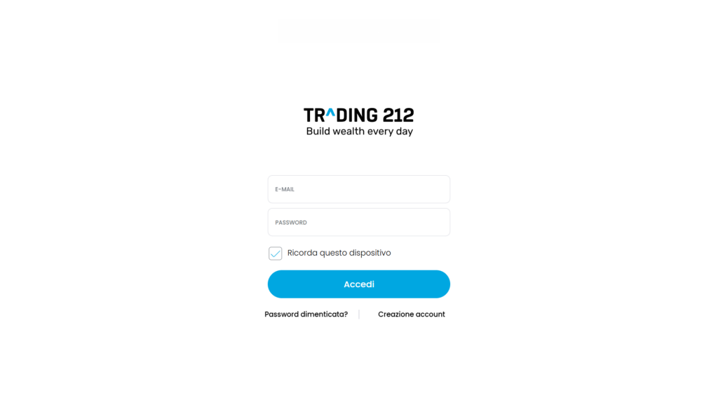 Processo di Login su Trading212